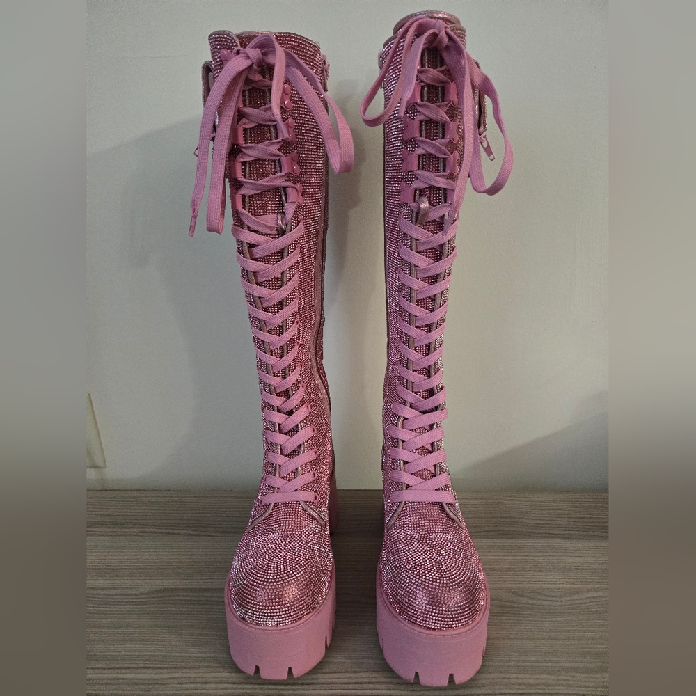 Sugar Thrillz Rhinestone Combat Boots